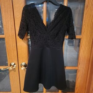 Asos Lace And Fit And Flare Dress